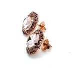 Earrings by Mariana Woman Lovely Rose and Amethyst Swarovski Crystals - Image 2