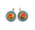 Earrings by Mariana Woman Glamorous Astral Pink and Aquamarine Swarovski Crystals
