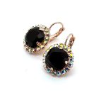 Earrings by Mariana Woman Glamorous Jet and AB Swarovski Crystals - Image 2