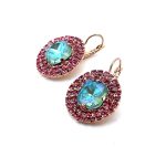 Earrings by Mariana Woman Beautiful Rose and Laguna Delite Swarovski Crystals - Image 2
