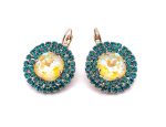 Earrings by Mariana Woman Sassy Sunshine and Teal Swarovski Crystals