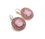 Earrings by Mariana Woman Charming Pink Coral and Rose Swarovski Crystals - Image 3