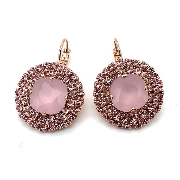 Earrings by Mariana Woman Charming Pink Coral and Rose Swarovski Crystals