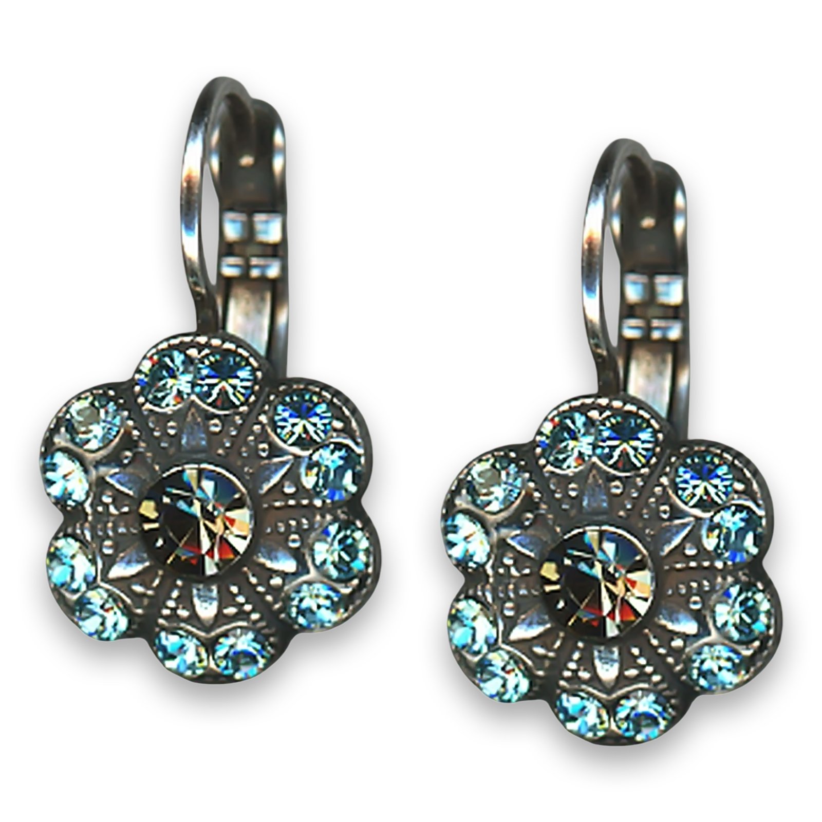 E-1081-1114-SP6 (1) Earrings by Mariana Woman Chic Aquamarine Swarovski Crystals - Image 1