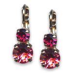 Earrings by Mariana Woman Dainty Rose and Fuchsia Swarovski Crystals - Image 5