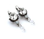 Earrings by Mariana Woman Dangling Clear and Opal Swarovski Crystals - Image 3