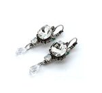 Earrings by Mariana Woman Dangling Clear and Opal Swarovski Crystals - Image 2