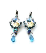 Earrings by Mariana Woman Shimmering Moonlight and Aquamarine Swarovski Crystals