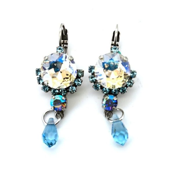 Earrings by Mariana Woman Shimmering Moonlight and Aquamarine Swarovski Crystals