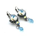 Earrings by Mariana Woman Shimmering Moonlight and Aquamarine Swarovski Crystals - Image 3
