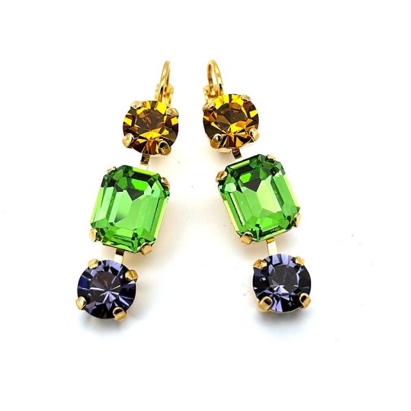 Earrings by Mariana Woman Dangling Topaz and Peridot Swarovski Crystals