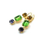 Earrings by Mariana Woman Dangling Topaz and Peridot Swarovski Crystals - Image 2