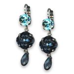 Earrings by Mariana Woman Elegant Aquamarine and Montana Swarovski Crystals - Image 2