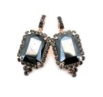 Earrings by Mariana Woman Classy Black Diamond and Hematite Swarovski Crystals