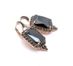 Earrings by Mariana Woman Classy Black Diamond and Hematite Swarovski Crystals - Image 3