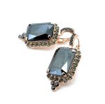 Earrings by Mariana Woman Classy Black Diamond and Hematite Swarovski Crystals - Image 2