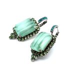 Earrings by Mariana Woman Alluring Opal and Peridot Swarovski Crystals - Image 2