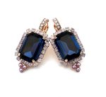 Earrings by Mariana Woman Elegant Navy Blue and Pearl Swarovski Crystals