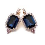 Earrings by Mariana Woman Elegant Navy Blue and Pearl Swarovski Crystals