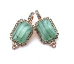 Earrings by Mariana Woman Ethereal Green and Pearl Swarovski Crystals