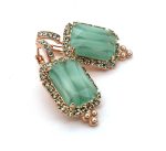 Earrings by Mariana Woman Ethereal Green and Pearl Swarovski Crystals - Image 2