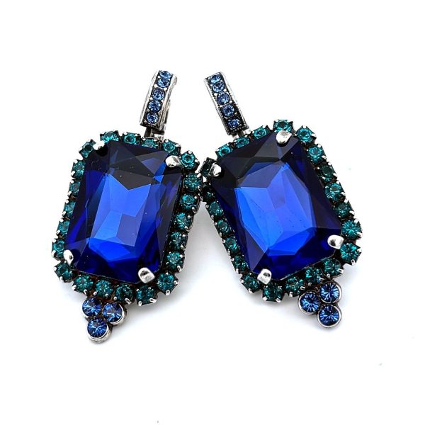 Earrings by Mariana Woman Gorgeous Sapphire and Blue Zircon Swarovski Crystals