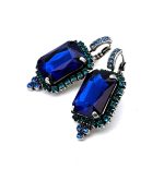 Earrings by Mariana Woman Gorgeous Sapphire and Blue Zircon Swarovski Crystals - Image 2