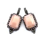 Earrings by Mariana Woman Beautiful Pink Coral and Clear Swarovski Crystals