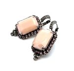 Earrings by Mariana Woman Beautiful Pink Coral and Clear Swarovski Crystals - Image 2