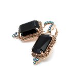 Earrings by Mariana Woman Glamorous Jet and AB Swarovski Crystals - Image 3