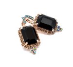 Earrings by Mariana Woman Glamorous Jet and AB Swarovski Crystals - Image 2