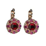Earrings By Mariana Woman Lovely Flower Shape Red and Rose Peach Swarovski Crystals