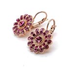 Earrings By Mariana Woman Perfect Flower Shape Fuchsia and Rose Pink Swarovski Crystals - Image 2