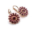 Earrings By Mariana Woman Perfect Flower Shape Fuchsia and Rose Pink Swarovski Crystals - Image 3