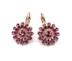 Earrings By Mariana Woman Perfect Flower Shape Fuchsia and Rose Pink Swarovski Crystals
