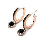 Earrings by Mariana Woman Elegant Jet and Clear Swarovski Crystals