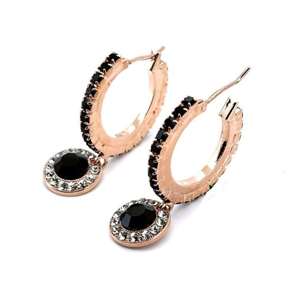 Earrings by Mariana Woman Elegant Jet and Clear Swarovski Crystals