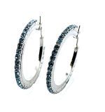 Earrings by Mariana Woman Fab Hoop Aquamarine Swarovski Crystals - Image 2