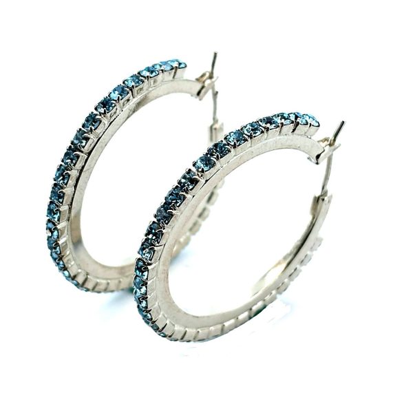 Earrings by Mariana Woman Fab Hoop Aquamarine Swarovski Crystals
