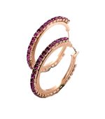 Earrings by Mariana Woman Hoop Fuchsia Swarovski Crystals