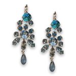 Earrings by Mariana Woman Elegant Indicolite and Black Diamond Swarovski Crystals - Image 2