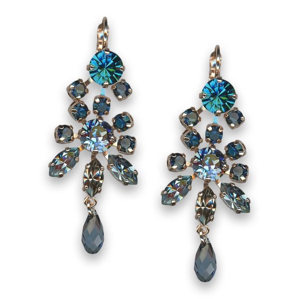 Earrings by Mariana Woman Elegant Indicolite and Black Diamond Swarovski Crystals