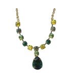 Necklace By Mariana Woman Elegant Pear Shape Emerald and Jonquil Swarovski Crystals