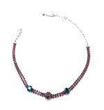 Necklace by Mariana Woman Charming Fuchsia and Zircon Swarovski Crystals