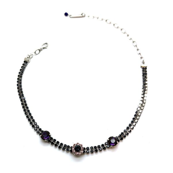 Necklace by Mariana Woman Elegant Blue and Amethyst Swarovski Crystals