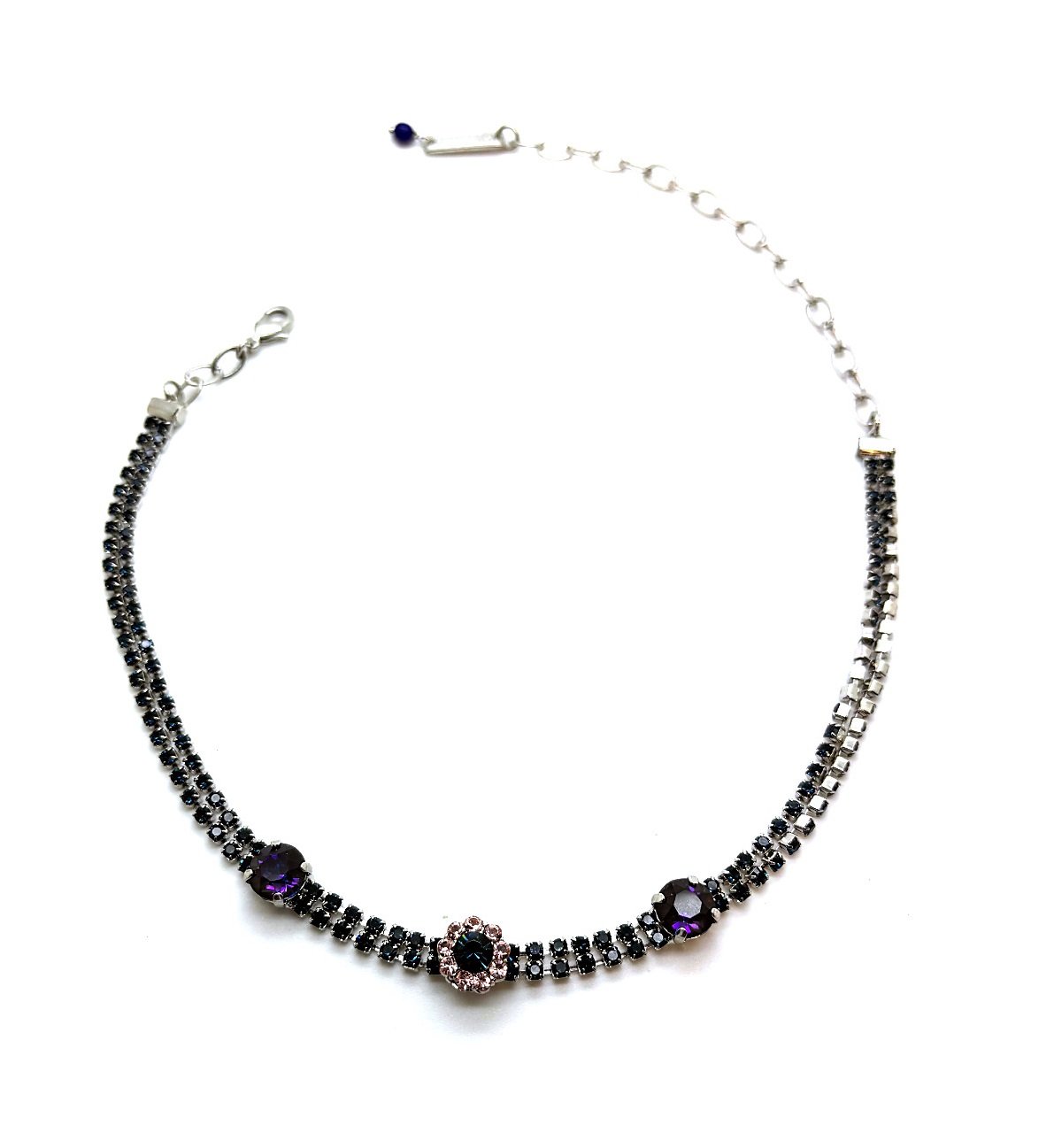 N-3444-5007-RO (1) Necklace by Mariana Woman Elegant Blue and Amethyst Swarovski Crystals - Image 1