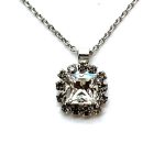 Necklace Pendant by Mariana Woman Exquisite Clear and Black Diamond Swarovski Crystals