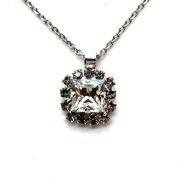 Necklace Pendant by Mariana Woman Exquisite Clear and Black Diamond Swarovski Crystals