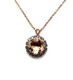 Necklace Pendant by Mariana Woman Charming Champagne and Aquamarine Swarovski Crystals
