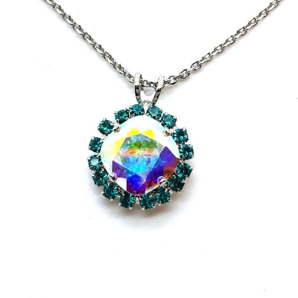 Necklace Pendant by Mariana Woman Beautiful AB and Zircon Swarovski Crystals